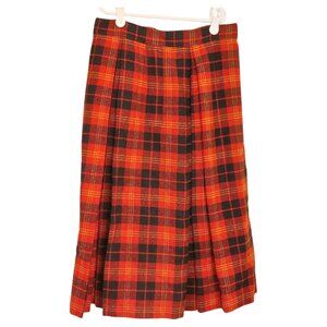 Vintage Red Plaid Tartan Skirt